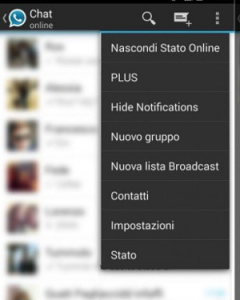 Nascondere stato WhatsApp Android